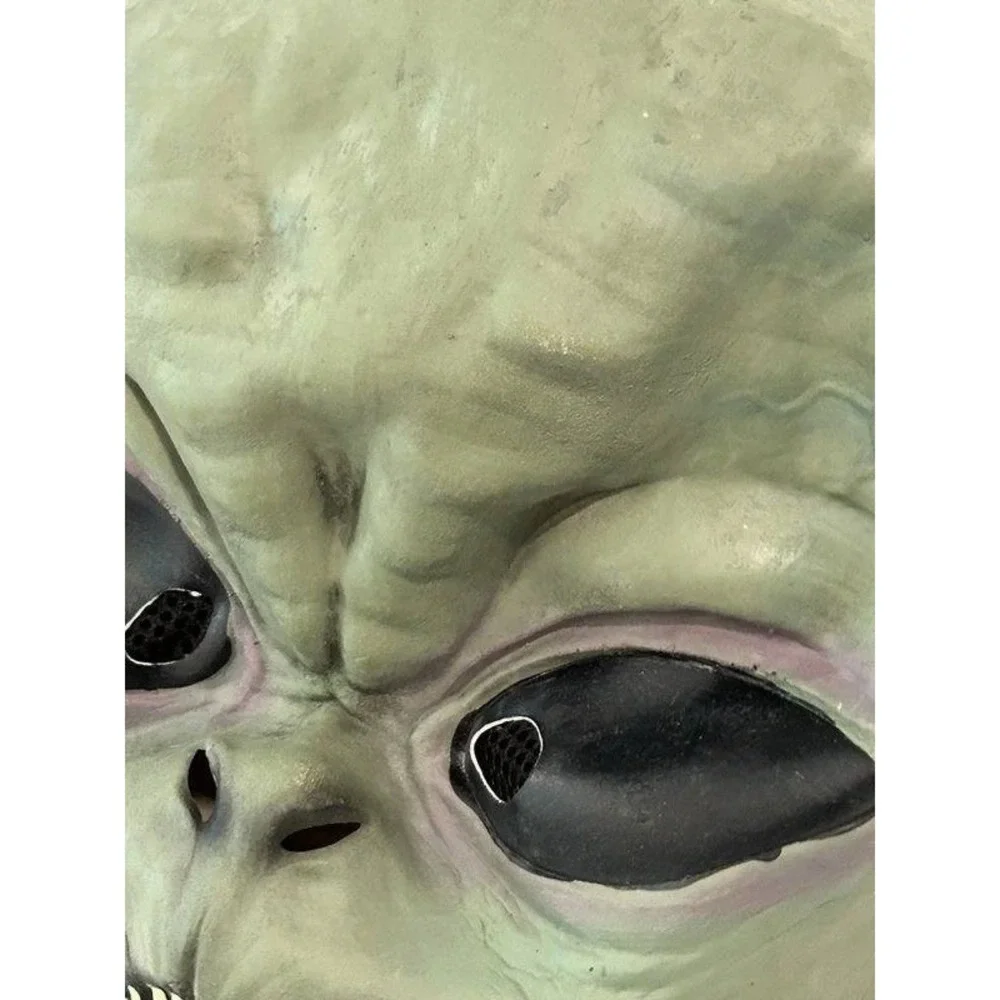 Zombie Monster Rubberized Teeth Green Blood Pointy Ears Costume Mask Adult Latex